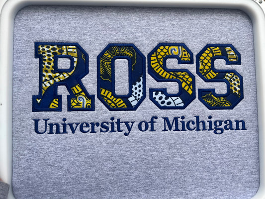 Kente ROSS University of Michigan Sweatshirt