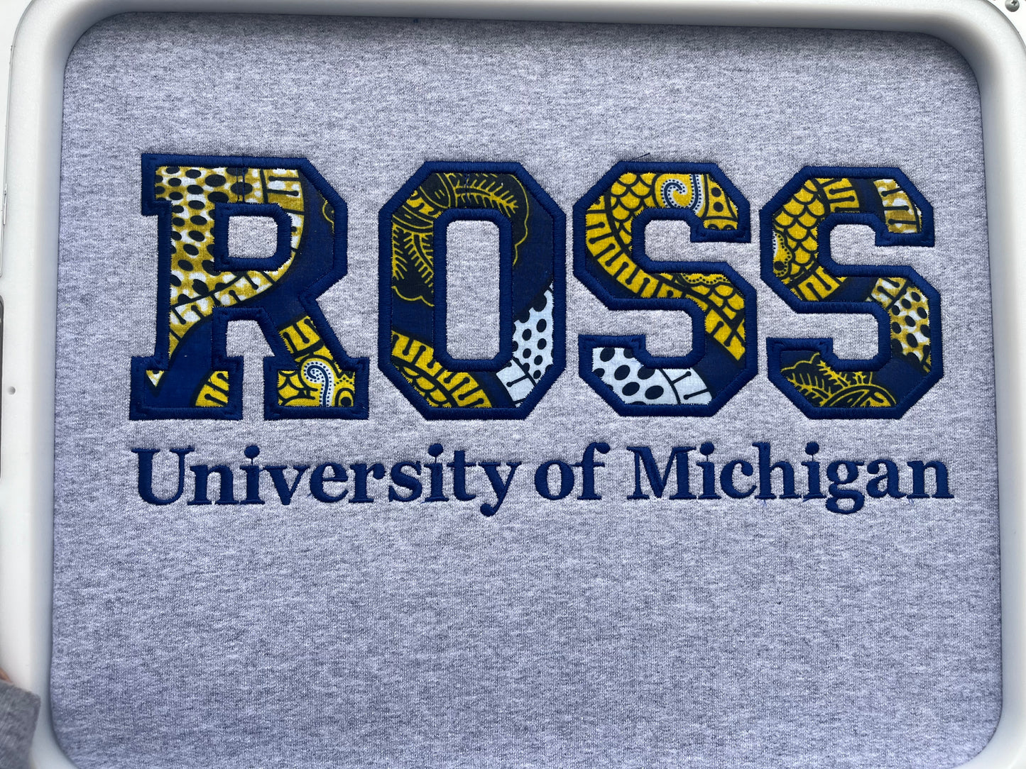 Kente ROSS University of Michigan Sweatshirt