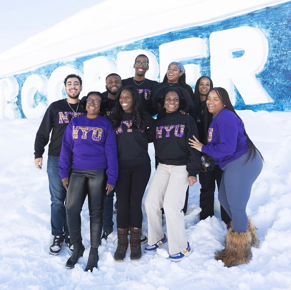 NYU Purple Kente Sweatshirt