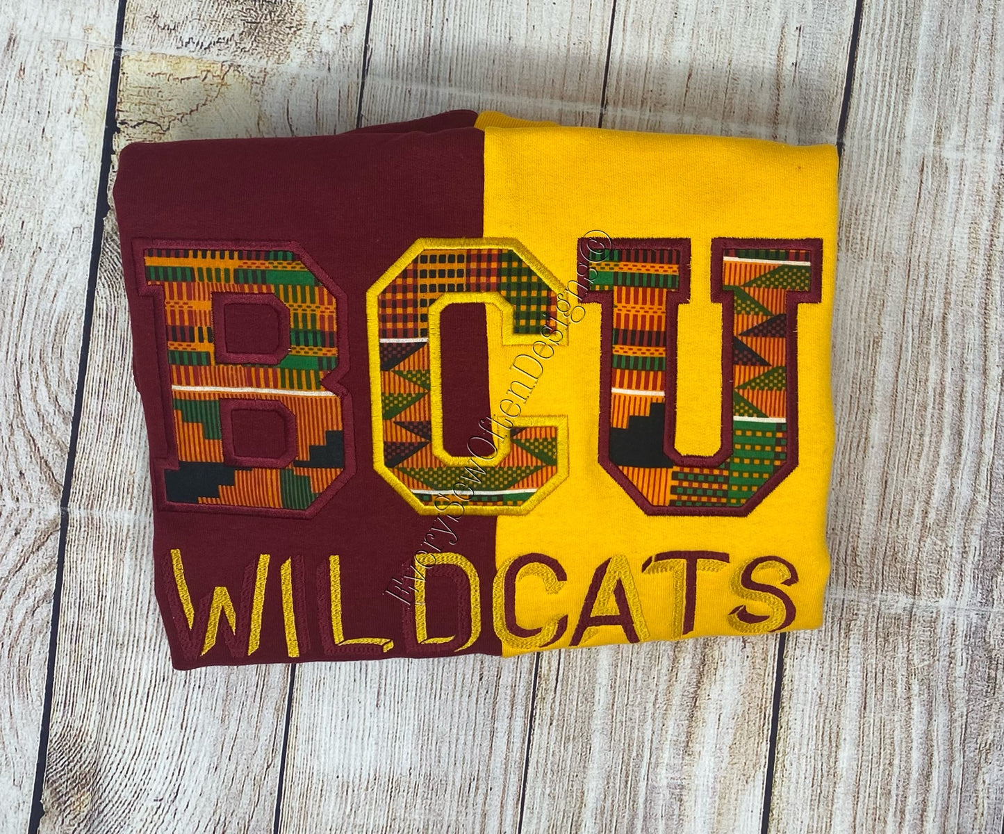 Bethune Cookman Kente Split design