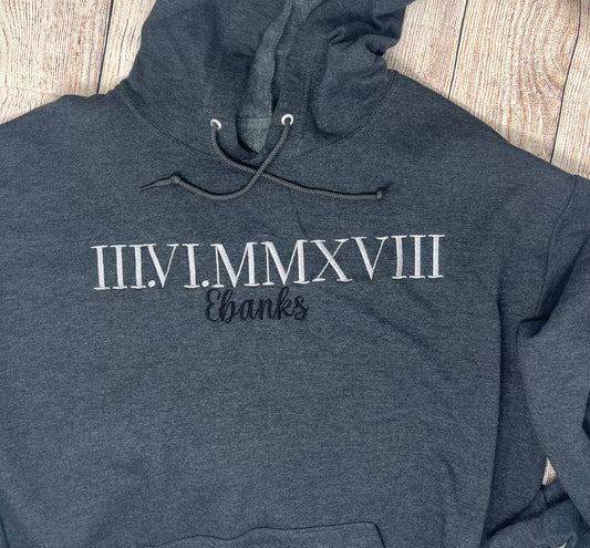 Roman Numeral Anniversary hoodie