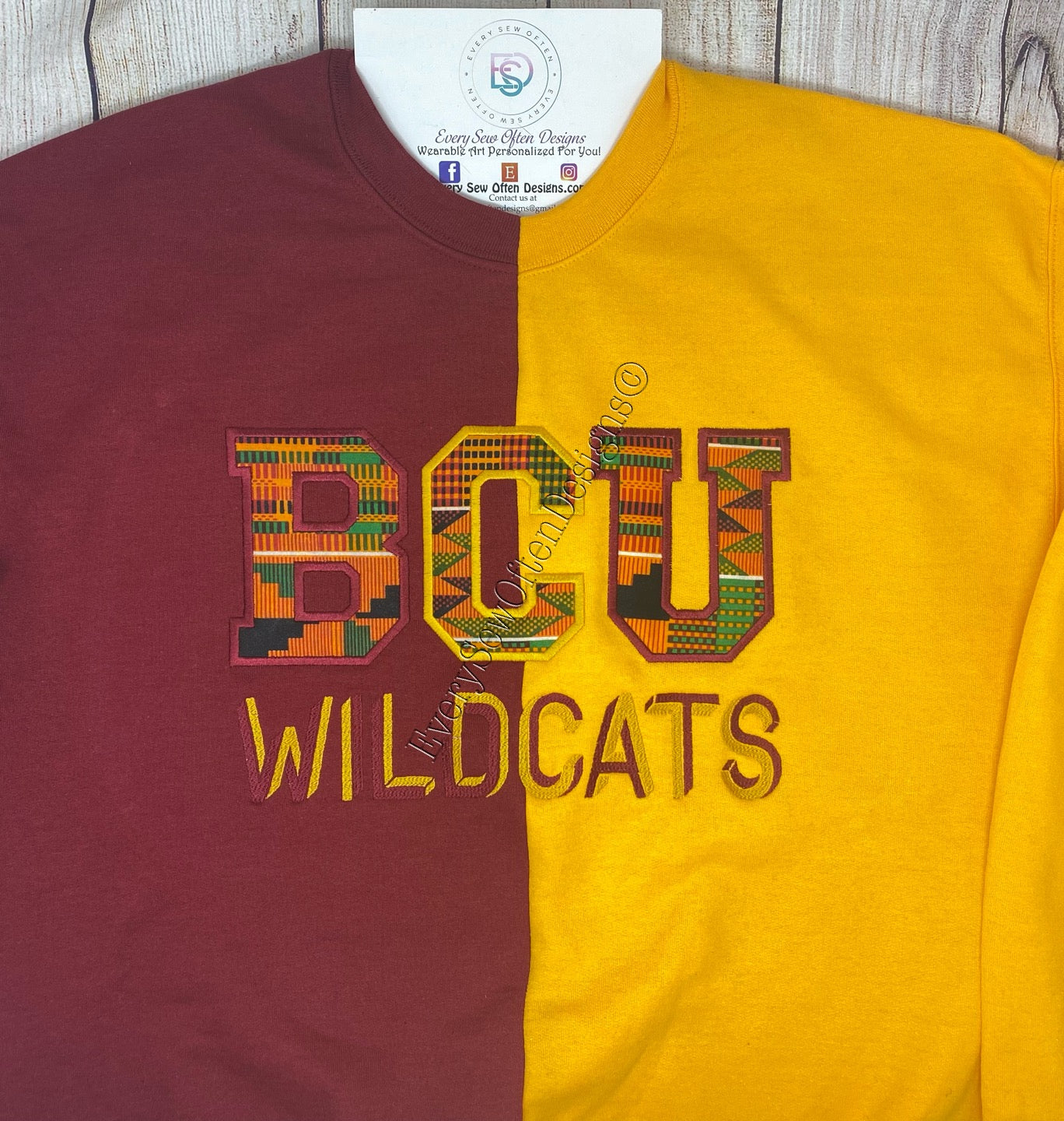 Bethune Cookman Kente Split design